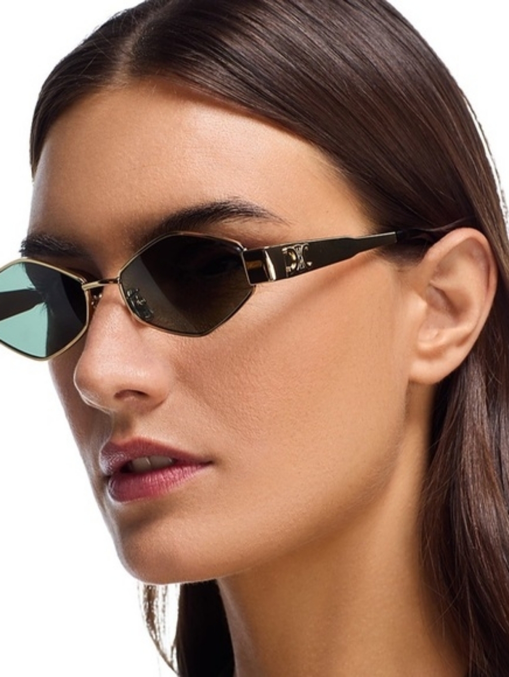 NEW! CELINE Metal Triomphe 54MM Oval Sunglasses GOLD HARDWARE - Picture 3 of 16